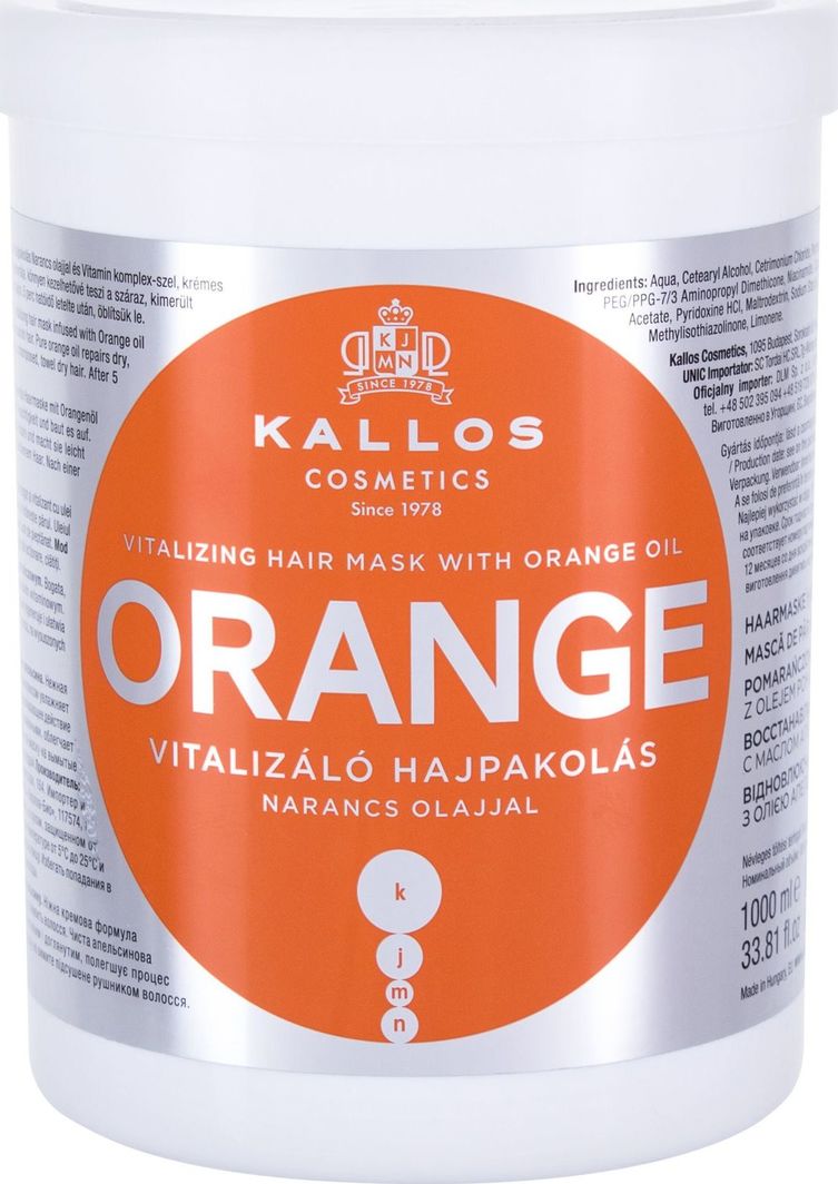 Kallos Kallos Cosmetics Orange Maska do włosów 1000ml 1