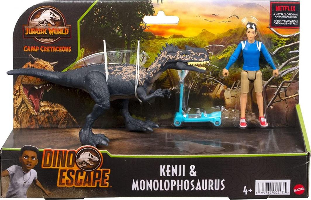 Figurka Mattel Jurassic World Human & Dino Pack - Kenji & Monolophosaurus (GWM24/HBY66) 1