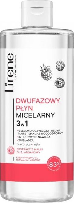 Lirene LIRENE dwufazowy PŁYN MICELARNY 3w1 malina i olej arganowy 1