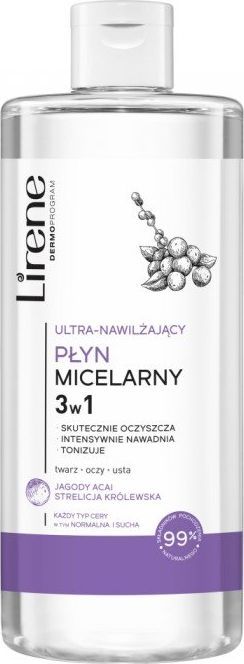 Lirene LIRENE ultra-nawilżający PŁYN MICELARNY 3w1 jagody acai 1