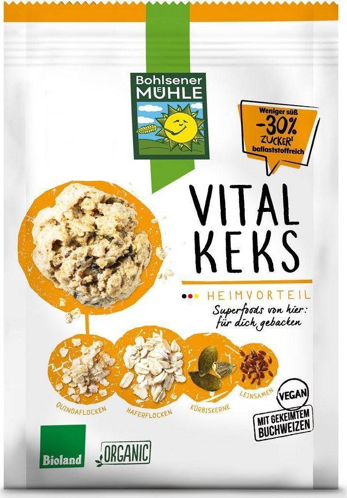 BOHLSENER MUEHLE CIASTKA OWSIANE Z QUINOA, PESTKAMI DYNI I SIEMIENIEM LNIANYM BIO 150 g - BOHLSENER MUEHLE 1