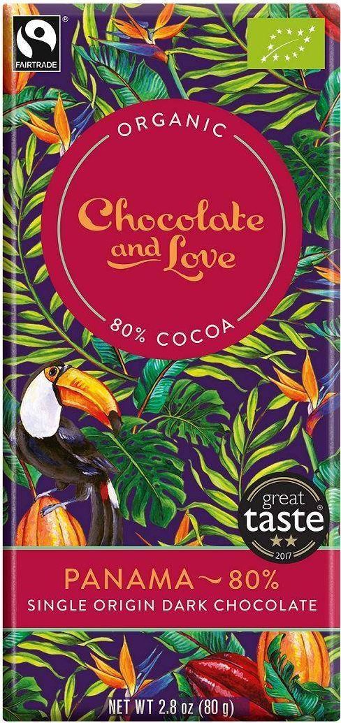 CHOCOLATE AND LOVE CZEKOLADA SZWAJCARSKA GORZKA 80 % PANAMA FAIR TRADE BIO 80 g - CHOCOLATE AND LOVE 1