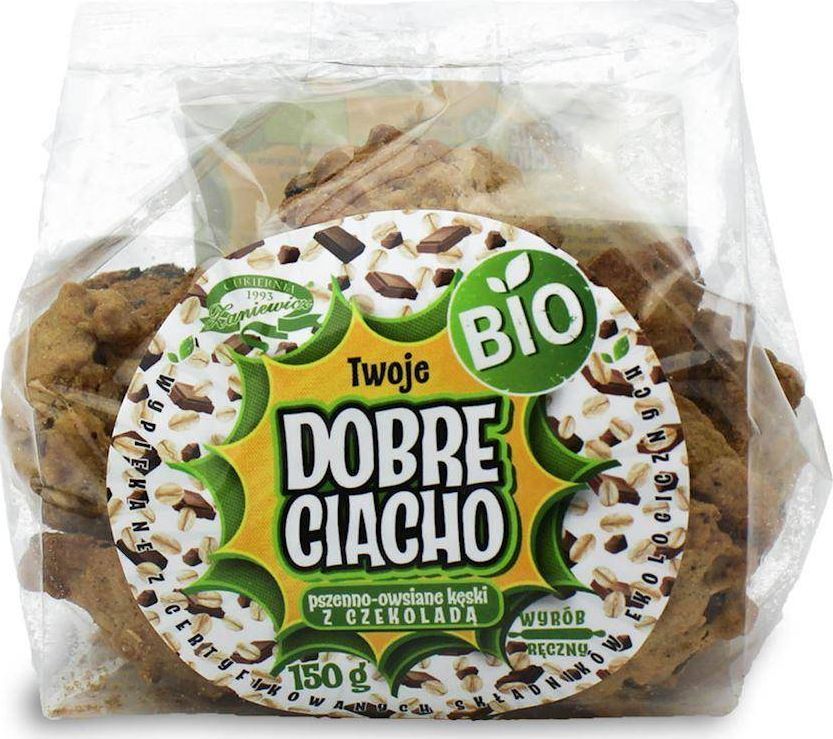 CUKIERNIA ZANIEWICZ CIASTKA PSZENNO - OWSIANE Z KAWAŁKAMI CZEKOLADY BIO 150 g - CUKIERNIA ZANIEWICZ (DOBRE CIACHO) 1