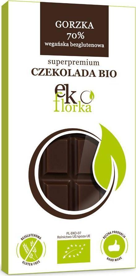EKOFLORKA CZEKOLADA PREMIUM GORZKA 70 % BEZGLUTENOWA BIO 85 g - EKOFLORKA 1