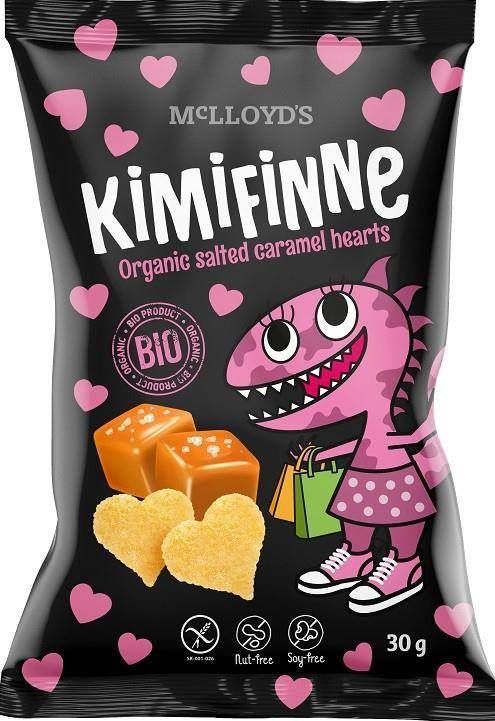 Kimifinne Chrupki kukurydziane o smaku słonego karmelu bezglutenowe BIO 30 g Kimifinne 1