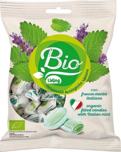 LIKING CUKIERKI Z NADZIENIEM O SMAKU MIĘTOWYM BEZGLUTENOWE BIO 90 g - LIKING 1