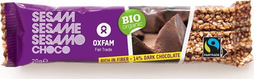 Oxfam BATON SEZAMOWY Z CIEMNĄ CZEKOLADĄ FAIR TRADE BIO 20 g - OXFAM 1