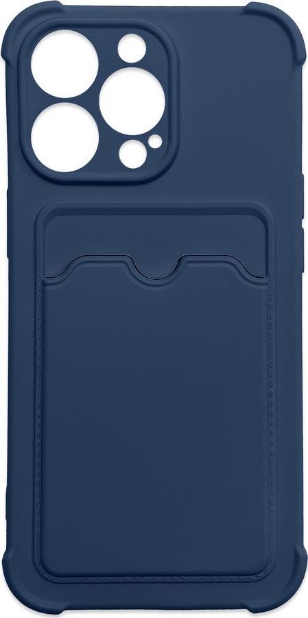 Hurtel Card Armor Case etui pokrowiec do iPhone 8 Plus / iPhone 7 Plus portfel na kartę silikonowe pancerne etui Air Bag granatowy 1