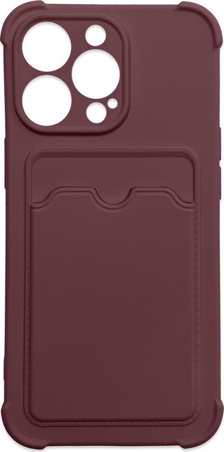 Hurtel Card Armor Case etui pokrowiec do iPhone XS / iPhone X portfel na kartę silikonowe pancerne etui Air Bag malinowy 1
