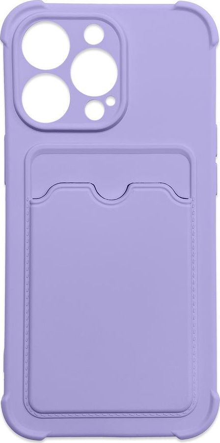 Hurtel Card Armor Case etui pokrowiec do iPhone 12 Pro Max portfel na kartę silikonowe pancerne etui Air Bag fioletowy 1