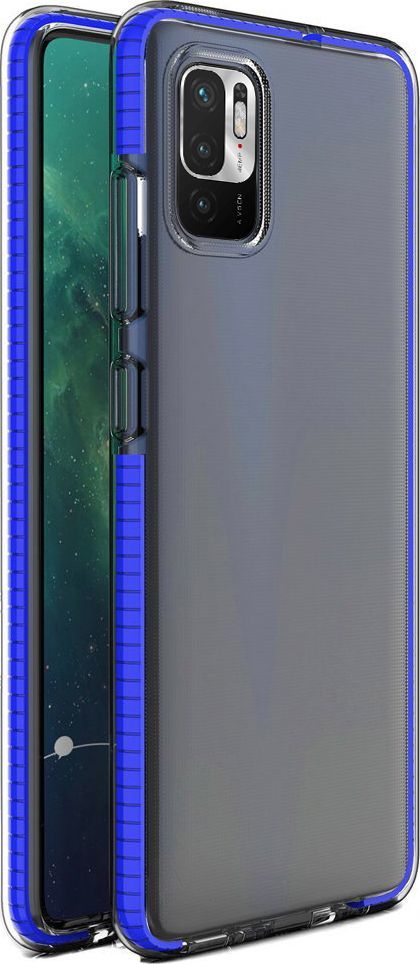 Hurtel Spring Case pokrowiec żelowe etui z kolorową ramką do Xiaomi Redmi Note 10 5G / Poco M3 Pro ciemnoniebieski 1