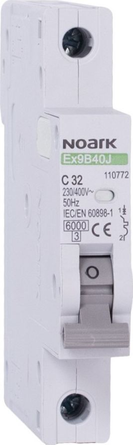 Noark Wyłącznik nadprądowy typu slim, 6 kA, charakterystyka B, 16 A, 1-bieg., Ex9B40J 1P B16 1