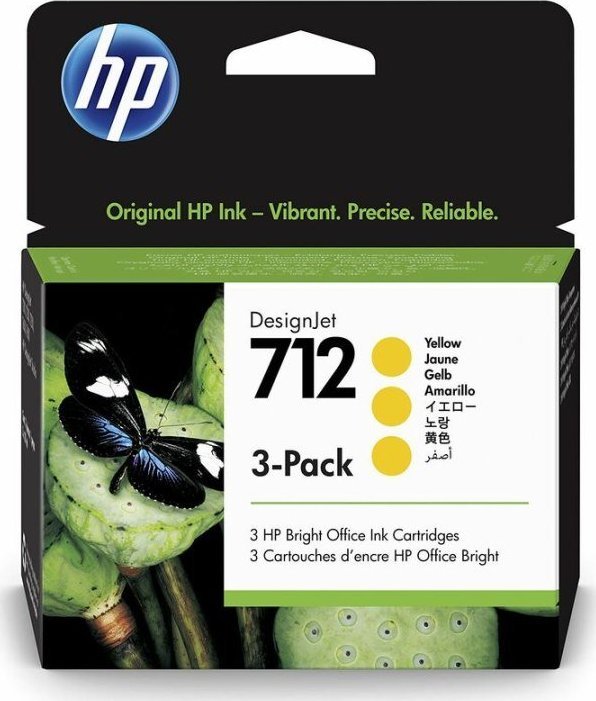 Tusz HP HP 712 3-Pack 29-ml Yellow DesignJet Ink Cartridge 1