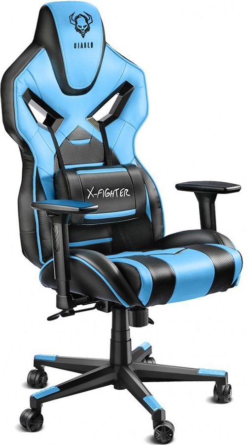 Fotel Diablo Chairs X-Fighter Czarno-niebieski 1