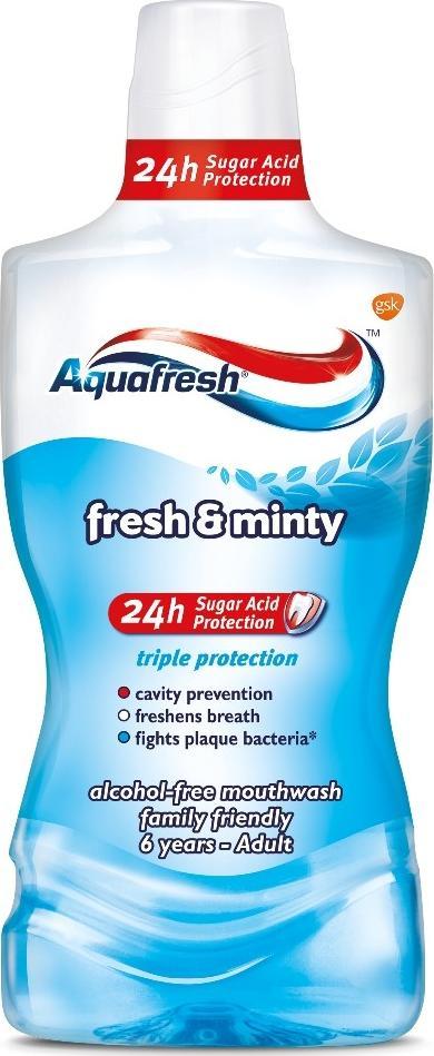 Aquafresh  Fresh and Minty Mouthwash płyn do płukania jamy ustnej 500ml 1