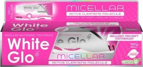White Glo WHITE GLO_SET Micellar Whitening Molecules Toothpaste podwójne wybielająca pasta do zębów 150g/100ml + szczoteczka 1