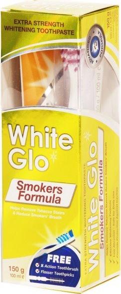 White Glo SET Smokers Formula pasta wybielająca dla palaczy 100ml + szczoteczka 1