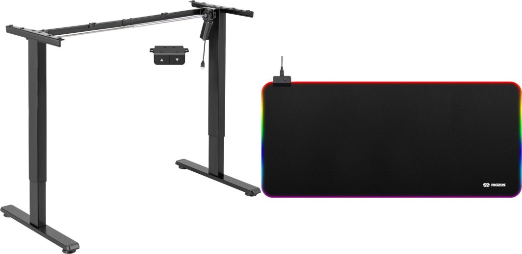 Mozos Mozos EDF-ECO-BK - stelaż do biurka czarny z elektryczną regulacją wysokości + Podkładka Gaming-MP 1