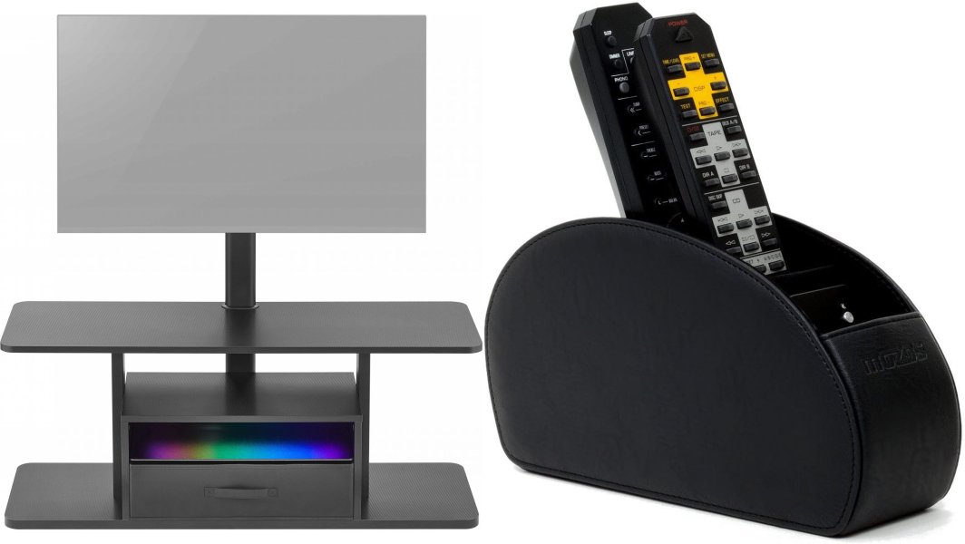 Mozos Mozos Stolik RTV czarny CTS2 + ORGANIZER NA PILOTY 1