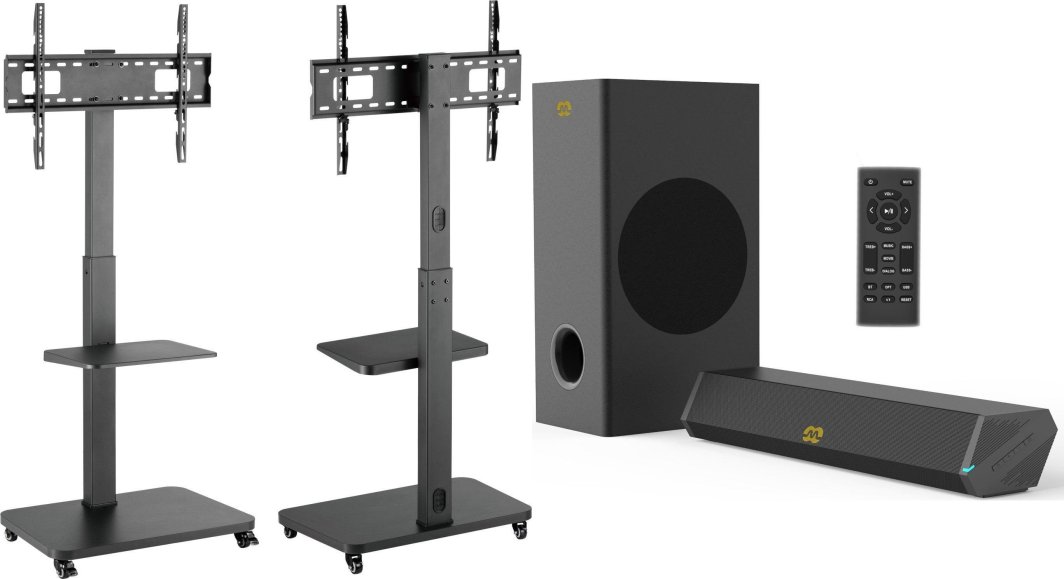 Mozos Mozos MSTV mobilny stojak tv stand do telewizora + Głośniki komputerowe GS-BAR BT 1