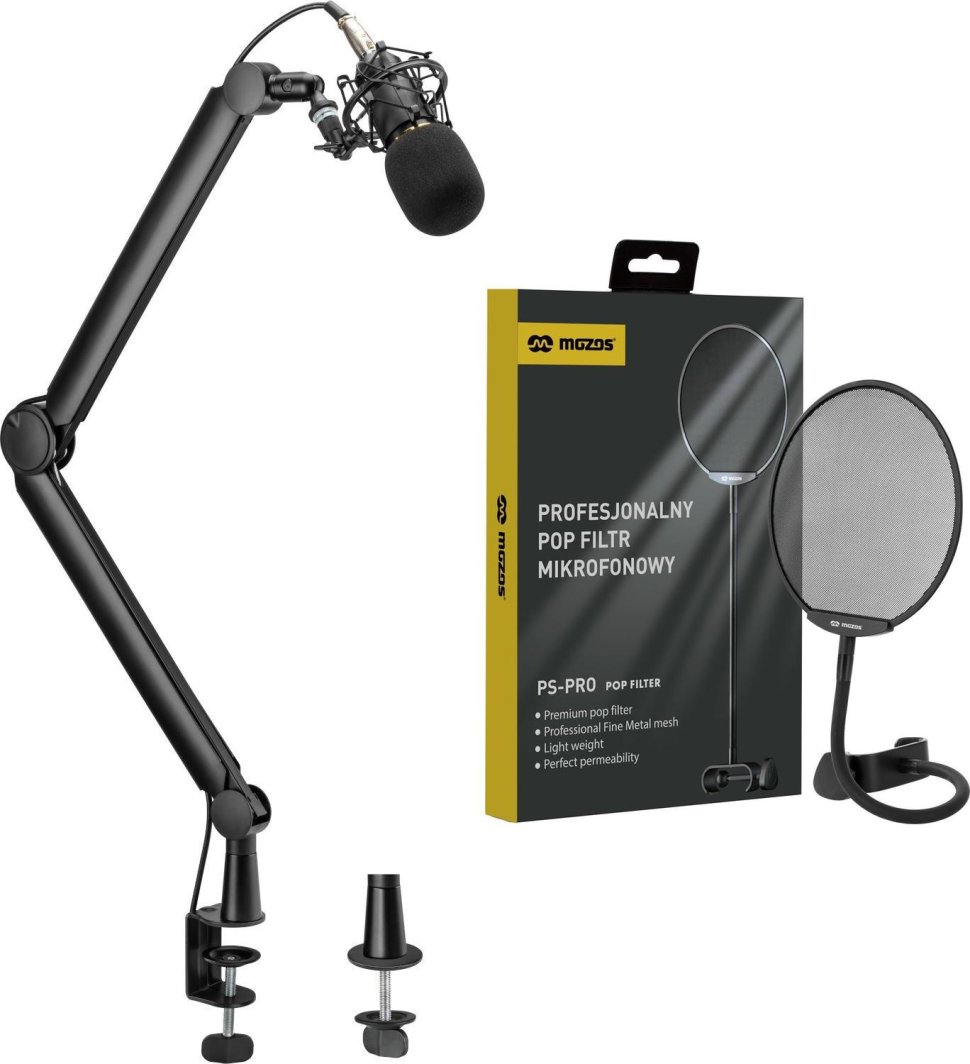 Mozos Mozos SB39 - Statyw Biurkowy Na Mikrofon + Popfiltr mikrofonowy PS-PRO 1