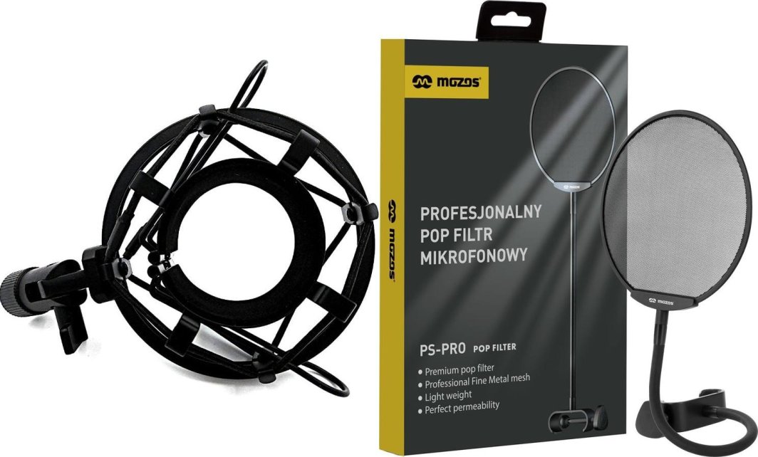 Mozos Mozos Kosz antywibracyjny Shock SHM1 + Popfiltr mikrofonowy PS-PRO 1