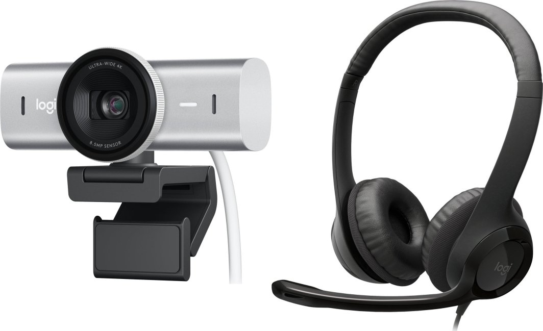 Kamera internetowa Logitech MX Brio 4K Ultra HD (960-001554) + H390 (981-000406) 1