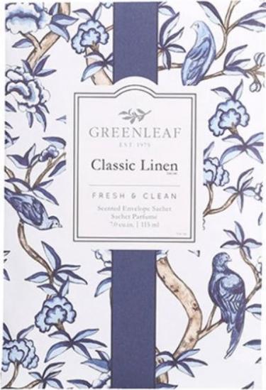 Green Leaf woreczek zapachowy Classic Linen 17 cm drewniany niebieski/biały 1