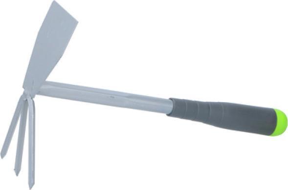 Kinzo grabie narzędzi ogrodowych/ motyka 30 cm 2 w 1 szare/zielone 1