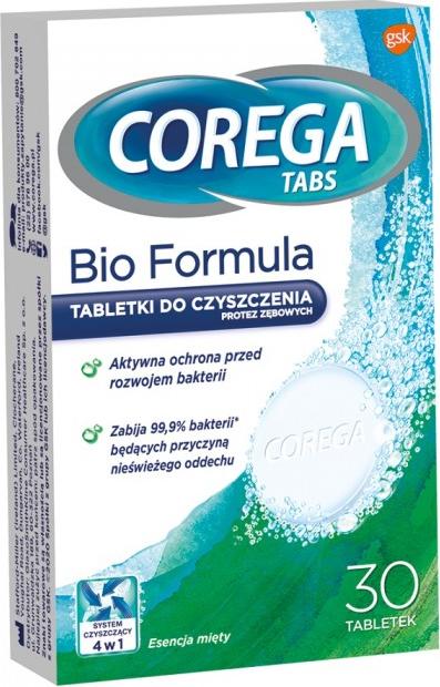 Corega  COREGA_Tabs Bio Formula tabletki do czyszczenia protez zębowych Esencja Mięty 30 tabletek 1