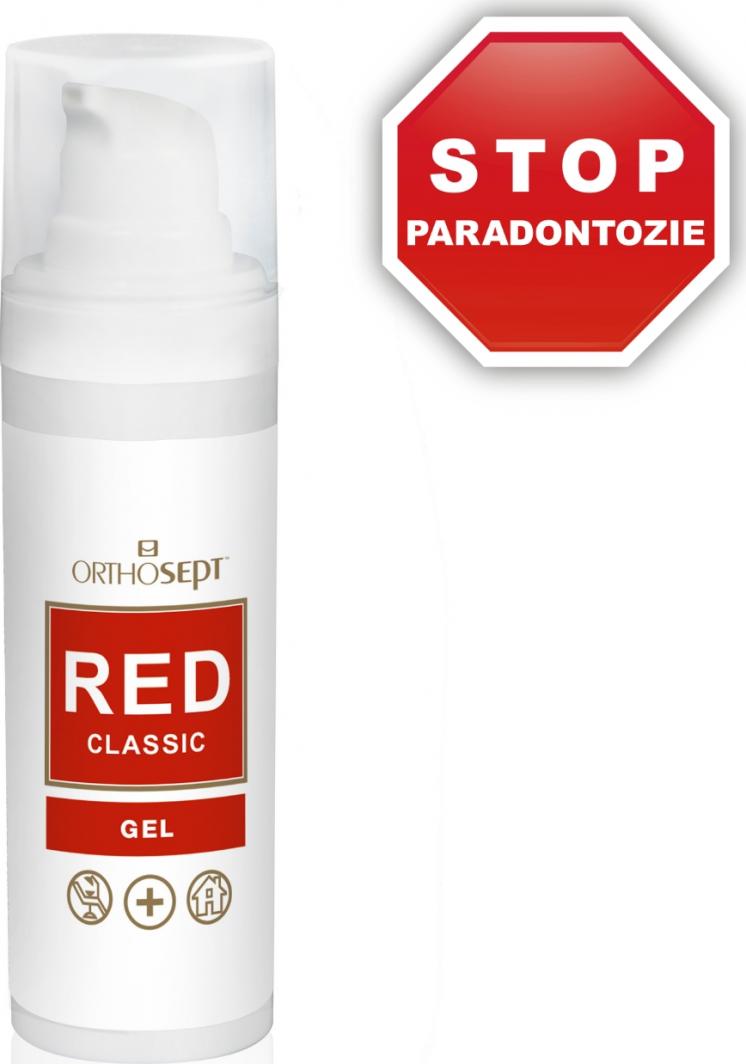 Orthosept ORTHOSEPT RED Classic Gel 30ml - żel stomatologiczny z kwasem hialuronowym i chlorheksydyną 1