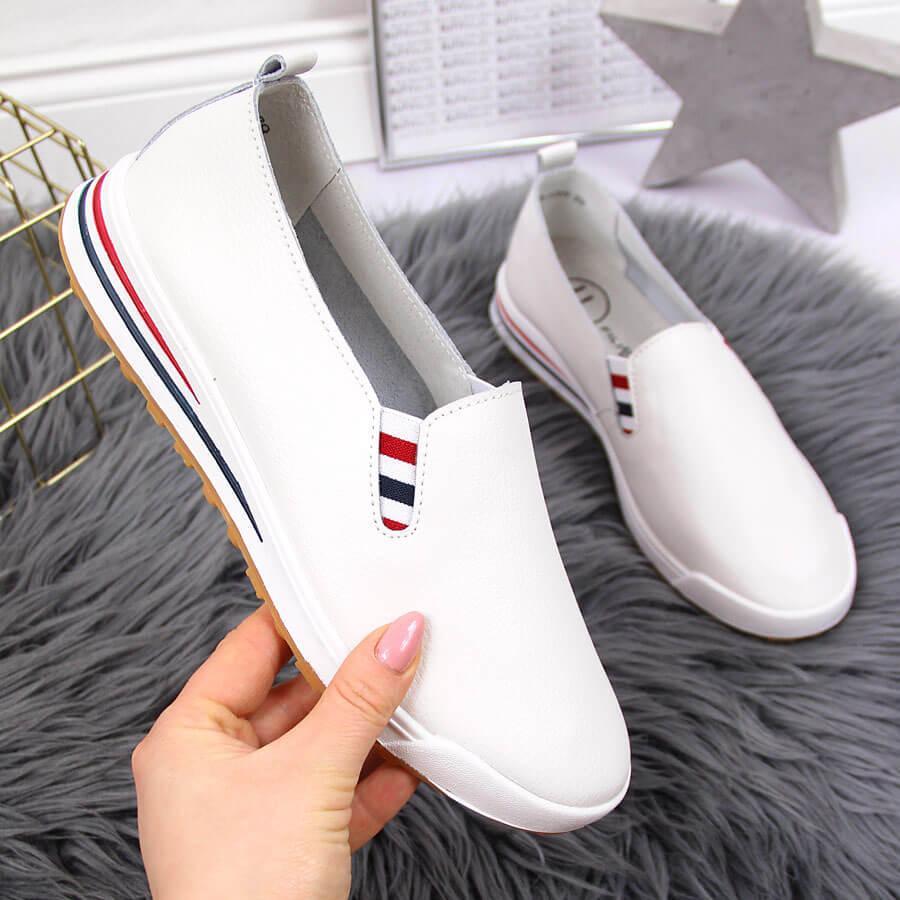 Filippo Tenisówki skórzane damskie slip on białe Filippo 39 1