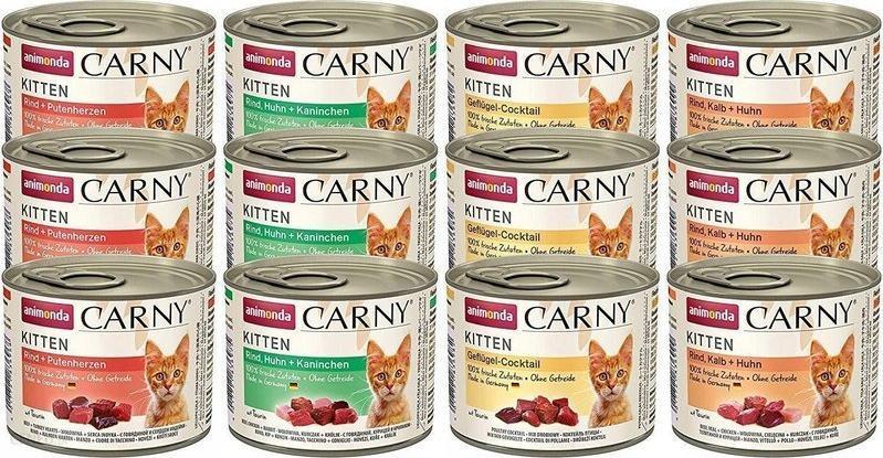 Animonda Animonda CARNY KITTEN MIX smaków dla kociąt 12x200g 1