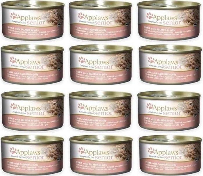 Applaws Applaws Cat Senior tuńczyk łosoś w galaretce 12x70g 1