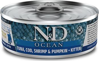Farmina Farmina N&D Kocięta Ocean Tuńczyk, Dorsz, Krewetki i Dynia 80g 1