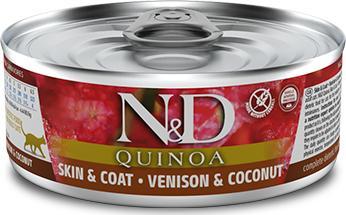 Farmina Farmina N&D Kot Quinoa Sierść i Skóra Jeleń z Kokosem 80g 1