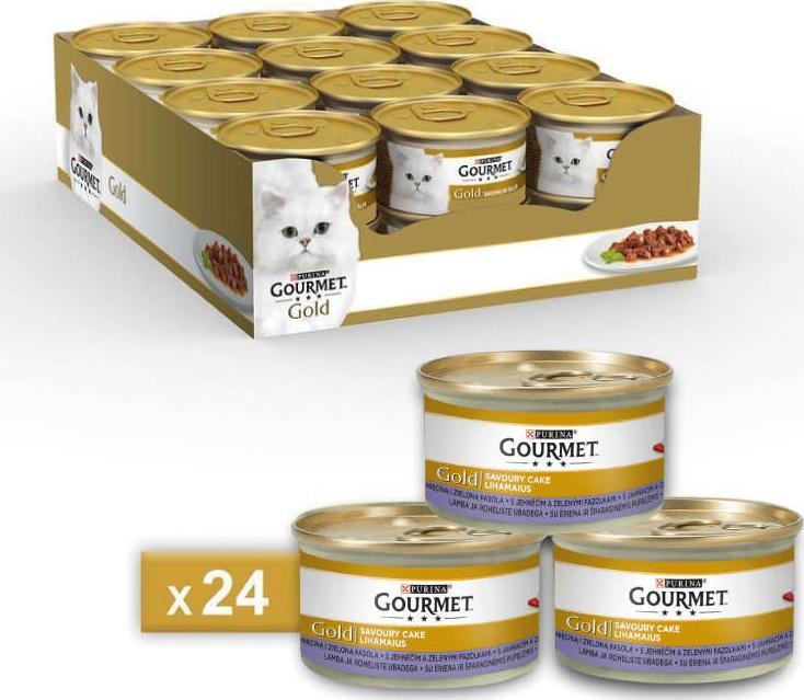 Gourmet Gourmet Gold Savourt Cake jagnięcina fasola 24x85g 1