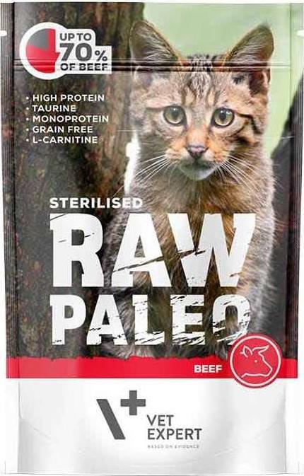 Raw Paleo Vet Expert Raw Paleo Sterilised z wołowiną 100g 1