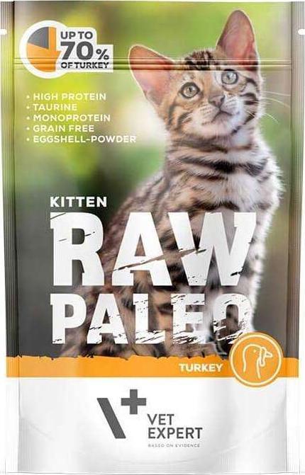 Raw Paleo Vet Expert Raw Paleo Kitten z indykiem 100g 1