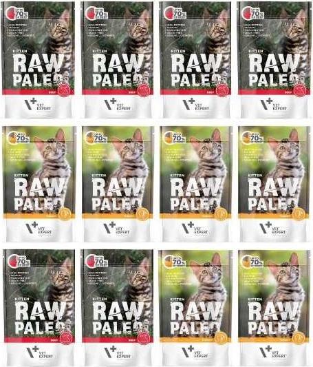 Raw Paleo Vet Expert Raw Paleo Kitten MIX smaków 12x100g 1