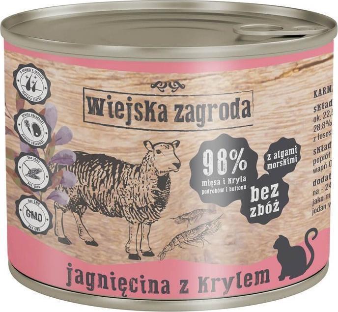 Wiejska Zagroda Wiejska zagroda jagnięcina z krylem dla kota 200g 1