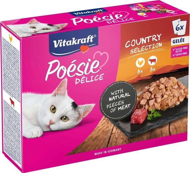 Vitakraft Vitakraft Poesie Delice kurczak z wołowiną w galaretce 6x85g 1
