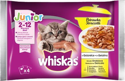 Whiskas WHISKAS Junior Potrawka Smaki Drobiowe 4x85g 1