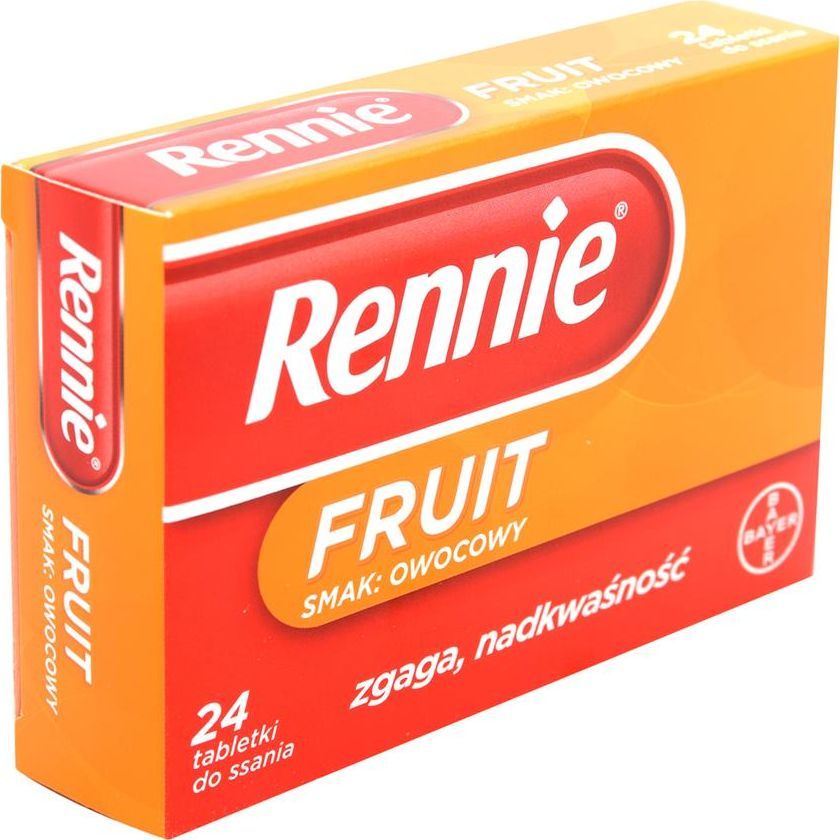 Bayer Rennie Owocowy na zgagę i niestrawność 24 tabletki 1