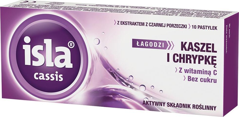 SALVEO Isla na kaszel i chrypkę z witaminą C bez cukru 10 pastylek 1