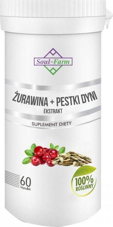 SOUL FARM ŻURAWINA + PESTKI DYNI EKSTRAKT 60 KAPSUŁEK (275 mg + 275 mg) - SOUL FARM 1