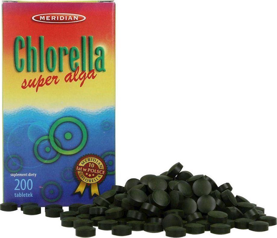 Meridian Chlorella algi prasowane 200tabl. (broken cell wall) MERIDIAN 1