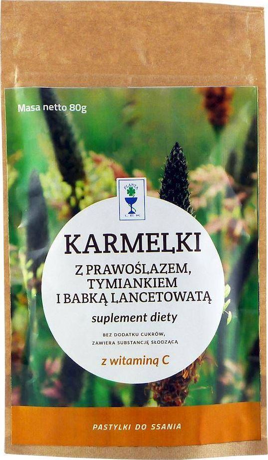 PLANTA-LEK Karmelki prawoślaz+tymianek+babka bez cukru 80g PLANTA-LEK 1