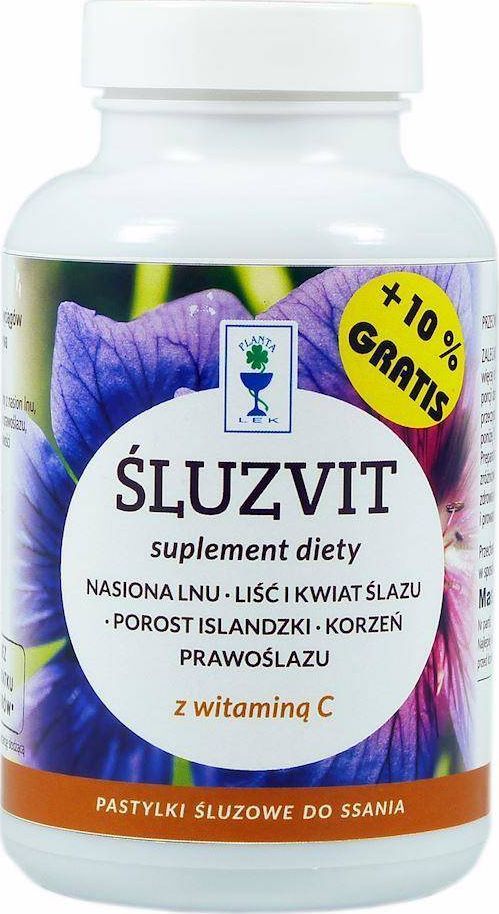 PLANTA-LEK Śluzvit pastylki bez cukru SŁOIK 160g + 10% gratis PLANTA-LEK 1