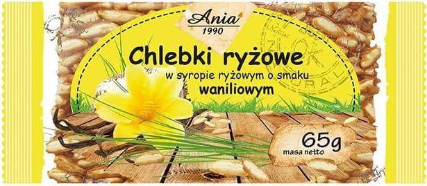 Ania Chlebki ryżowe o smaku waniliowym 65 g 1